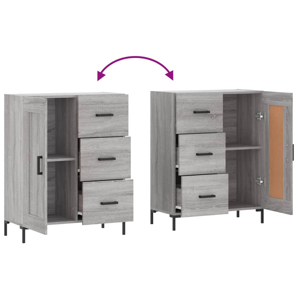 Sideboard Grey Sonoma 69.5x34x90 cm Engineered Wood