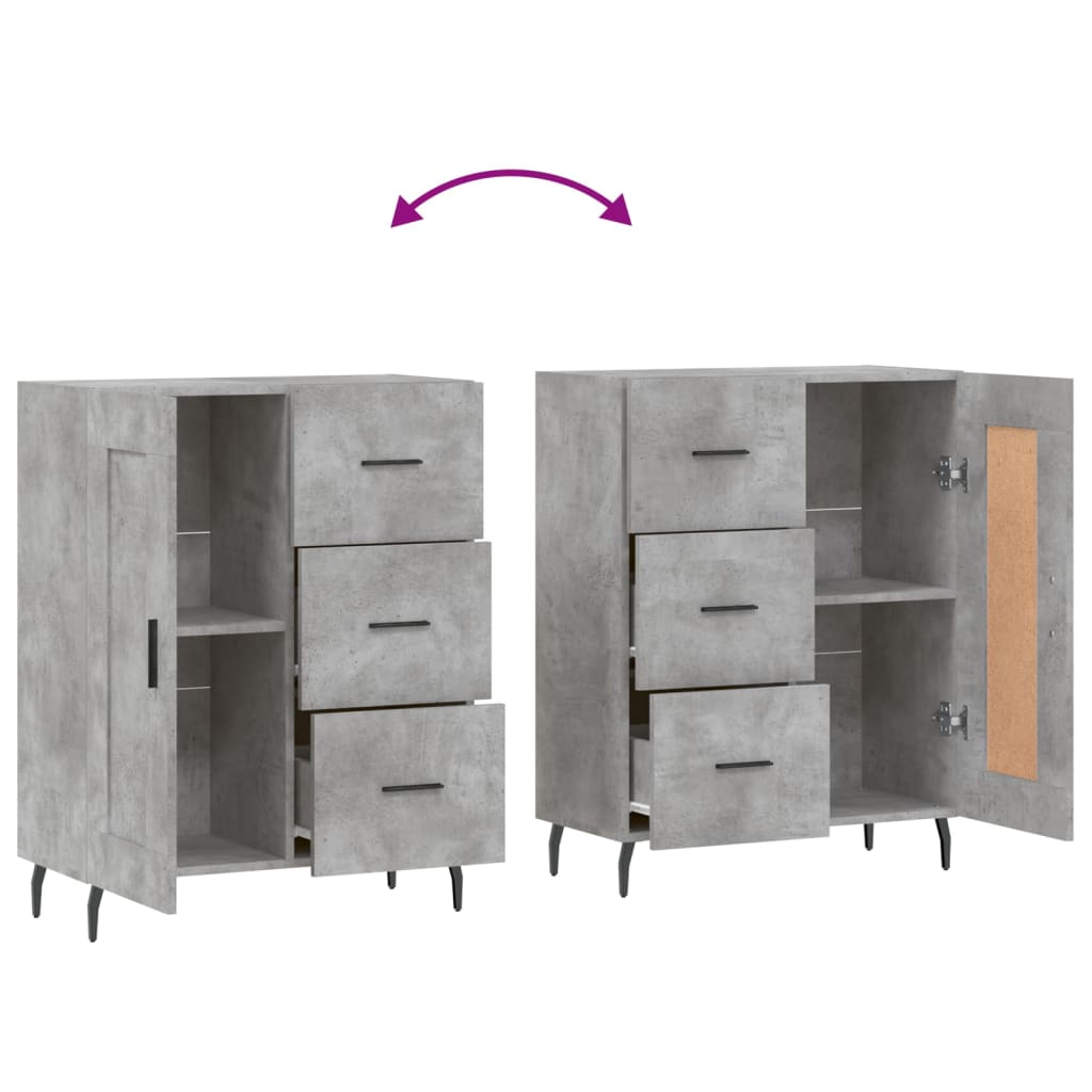 Sideboard Concrete Grey 69.5x34x90 cm Engineered Wood
