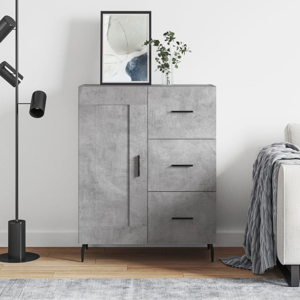 Sideboard Concrete Grey 69.5x34x90 cm Engineered Wood