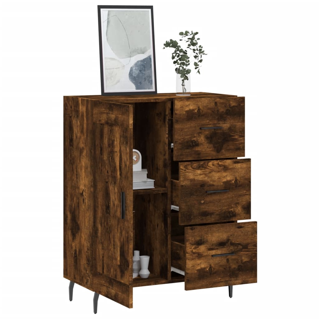 Sideboard Smoked Oak 69.5x34x90 cm Engineered Wood