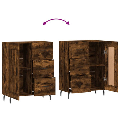 Sideboard Smoked Oak 69.5x34x90 cm Engineered Wood