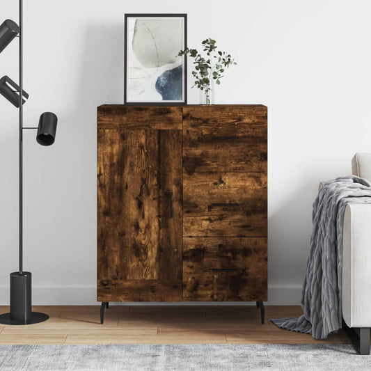 Sideboard Smoked Oak 69.5x34x90 cm Engineered Wood