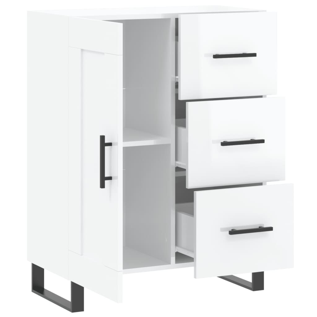 Sideboard High Gloss White 69.5x34x90 cm Engineered Wood