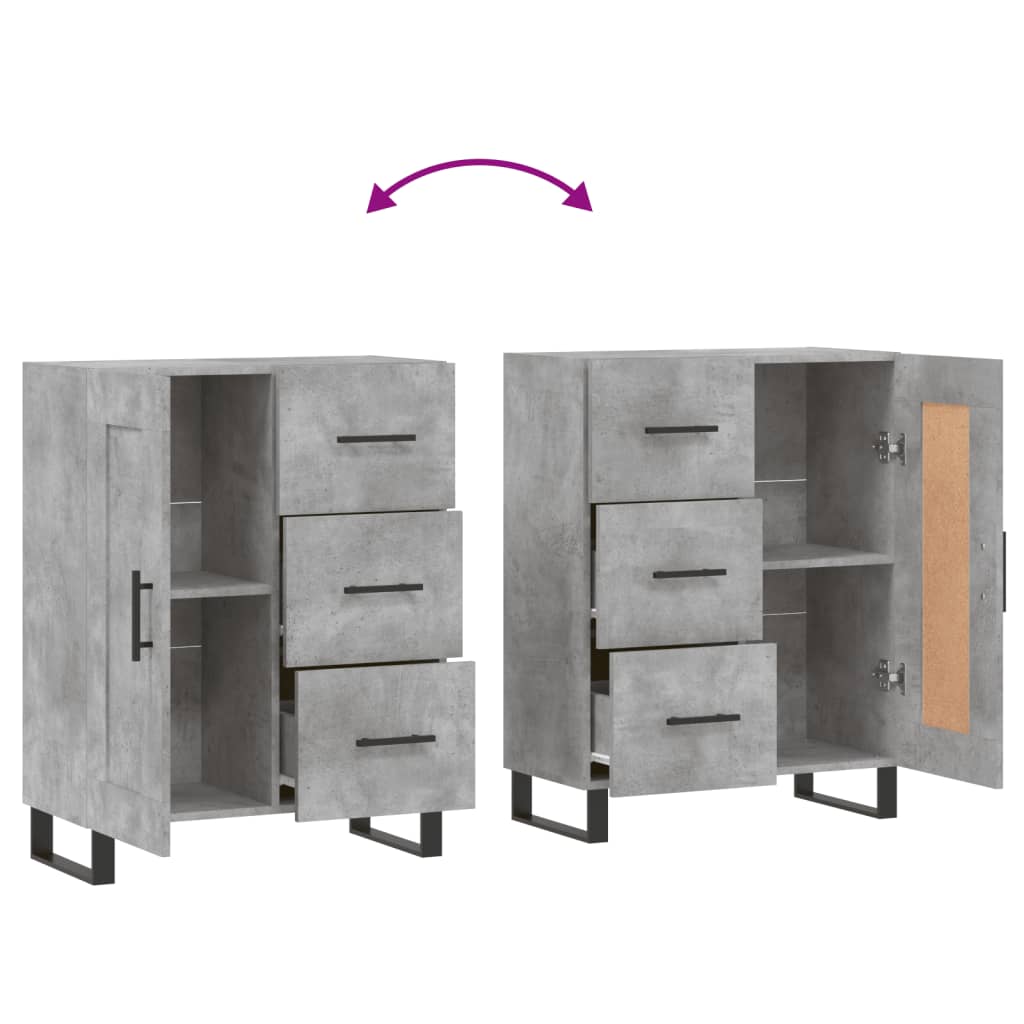 Sideboard Concrete Grey 69.5x34x90 cm Engineered Wood