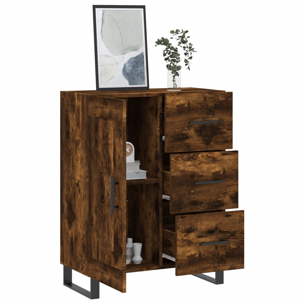Sideboard Smoked Oak 69.5x34x90 cm Engineered Wood