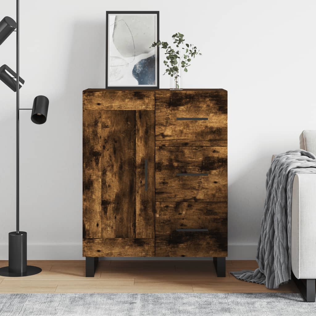 Sideboard Smoked Oak 69.5x34x90 cm Engineered Wood