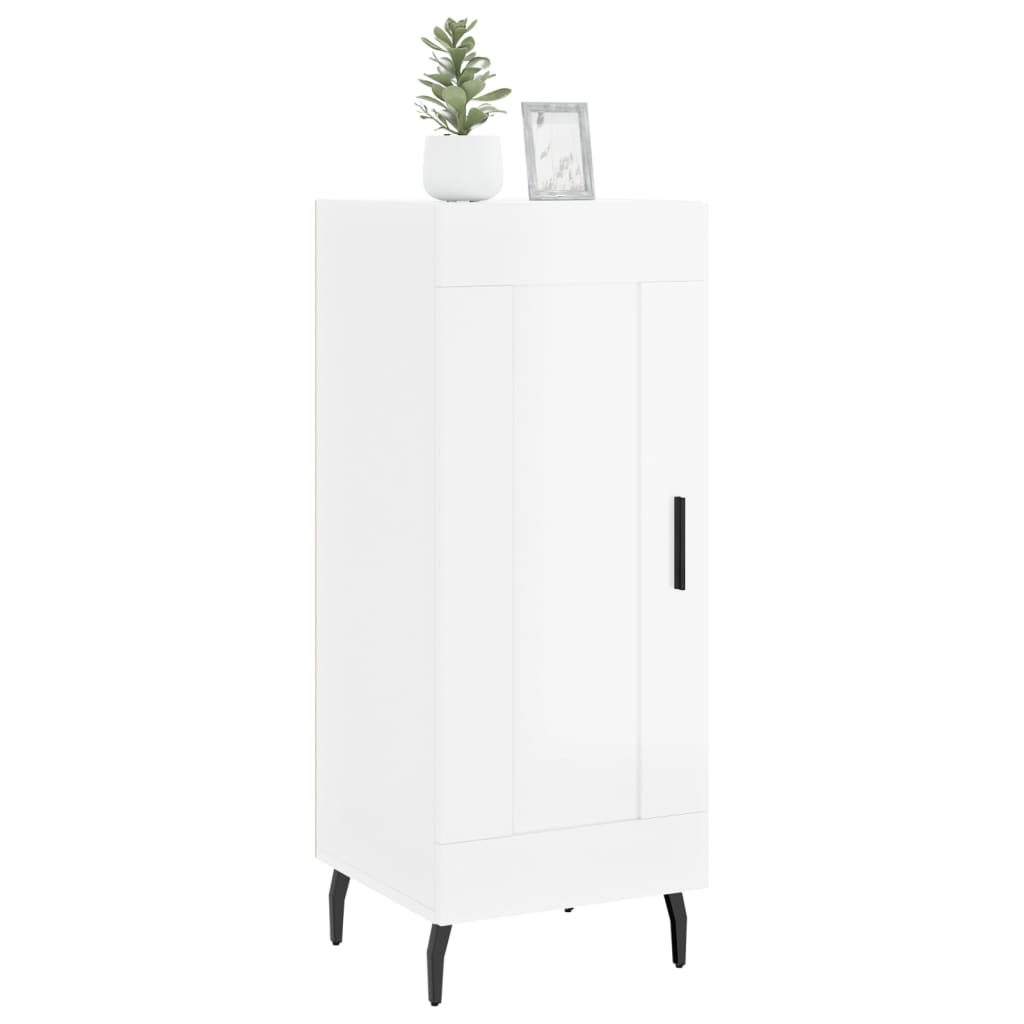 Sideboard High Gloss White 34.5x34x90 cm Engineered Wood