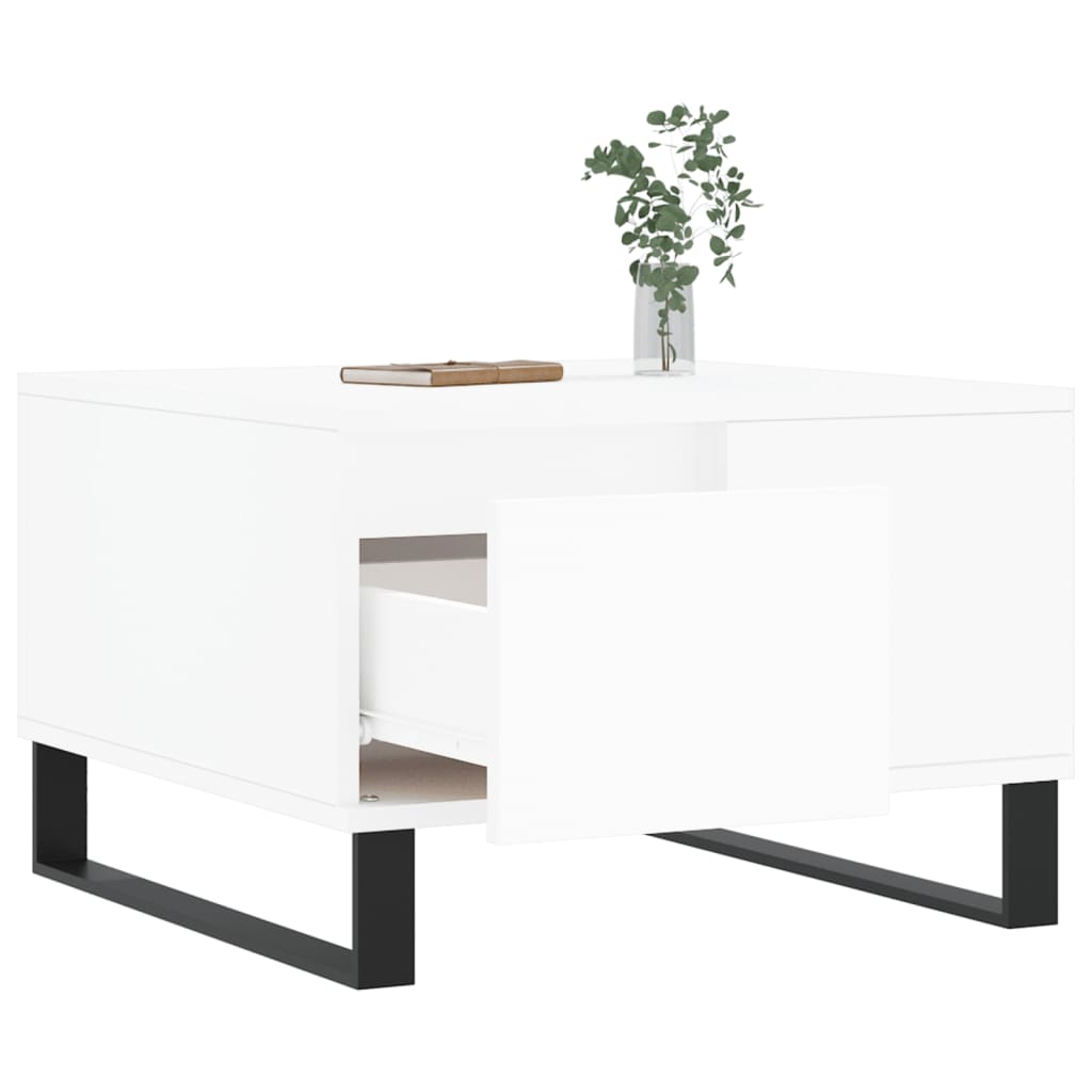 Coffee Table White 55x55x36.5 cm Engineered Wood