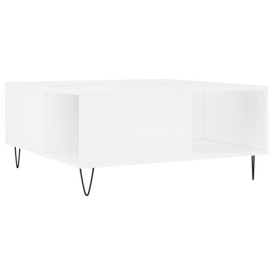 Coffee Table White 80x80x36.5 cm Engineered Wood