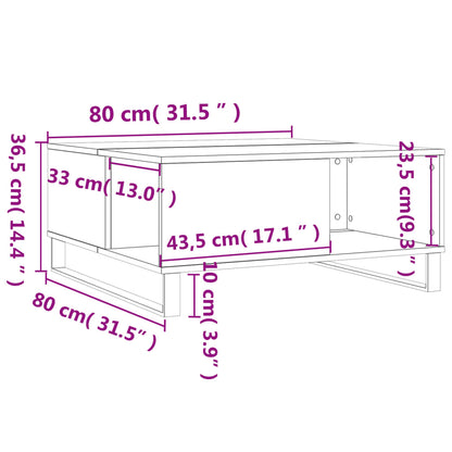 Coffee Table Concrete Grey 80x80x36.5 cm Engineered Wood