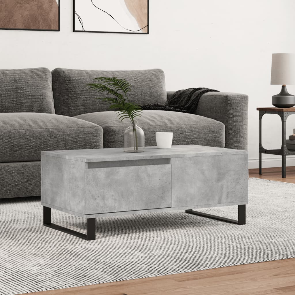 Coffee Table Concrete Grey 90x50x36.5 cm Engineered Wood