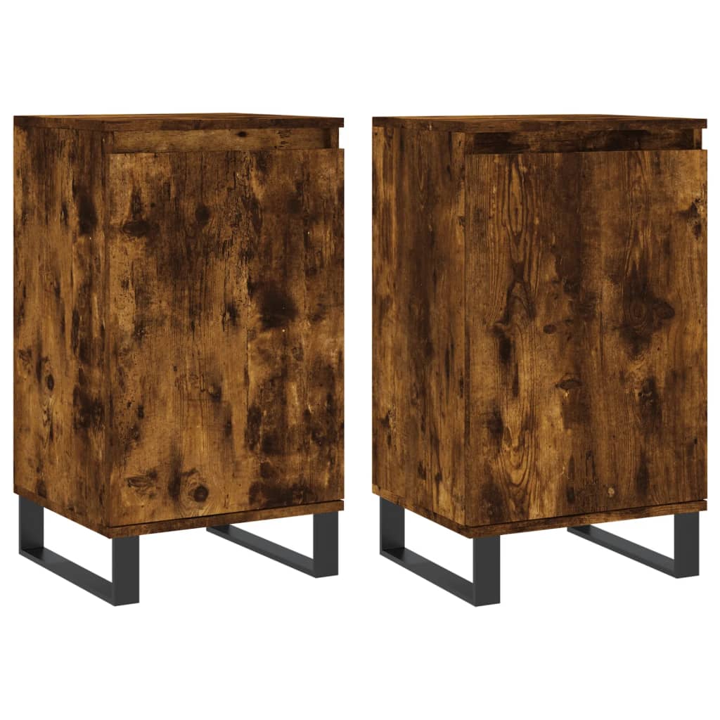 Sideboards 2 pcs Smoked Oak 40x35x70 cm Engineered Wood