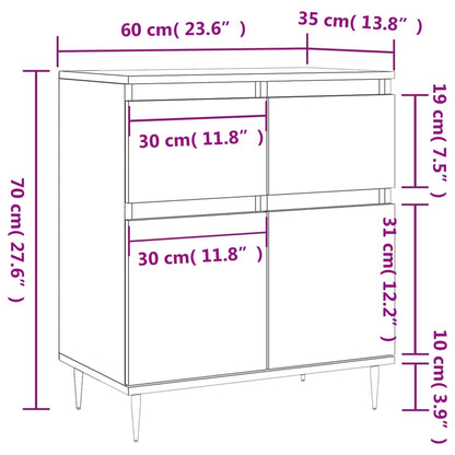 Sideboard Concrete Grey 60x35x70 cm Engineered Wood