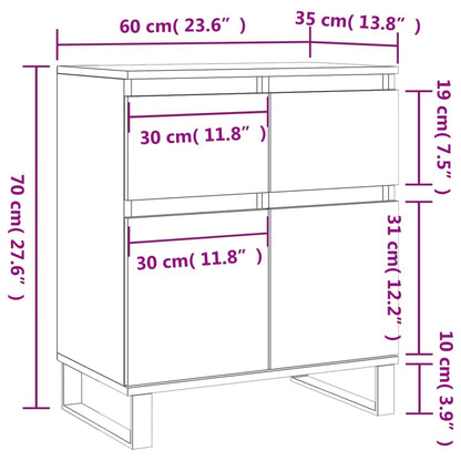 Sideboard Concrete Grey 60x35x70 cm Engineered Wood