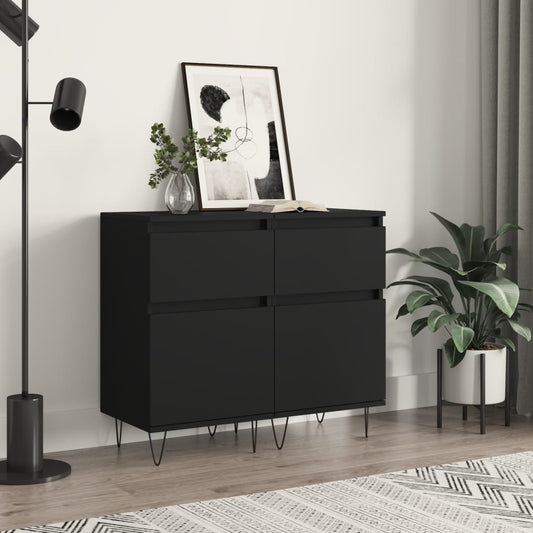 Sideboards 2 pcs Black 40x35x70 cm Engineered Wood