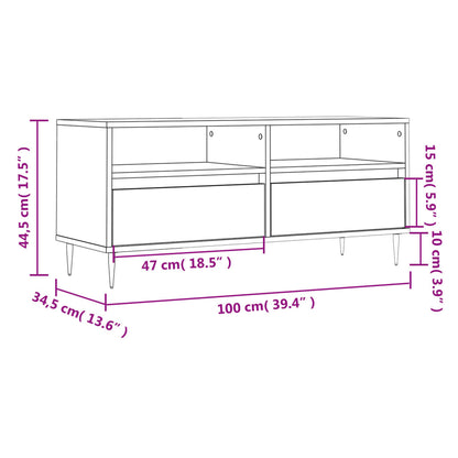 TV Cabinet Sonoma Oak 100x34.5x44.5 cm Engineered Wood
