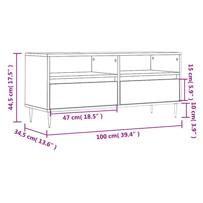 TV Cabinet Smoked Oak 100x34.5x44.5 cm Engineered Wood