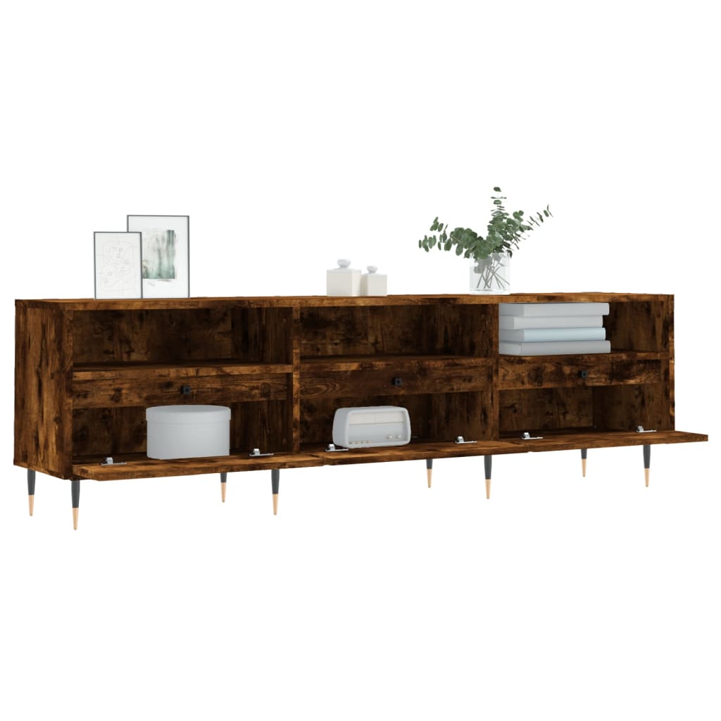 TV Cabinet Smoked Oak 150x30x44.5 cm Engineered Wood