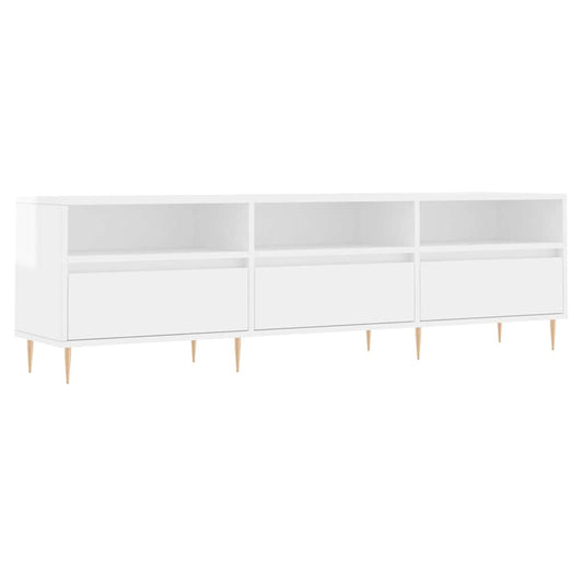 TV Cabinet High Gloss White 150x30x44.5 cm Engineered Wood