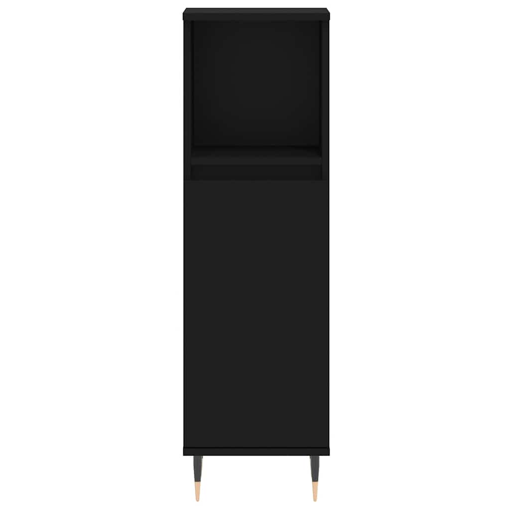Bathroom Cabinet Black 30x30x100 cm Engineered Wood