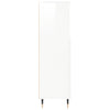 Bathroom Cabinet High Gloss White 30x30x100 cm Engineered Wood