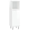 Bathroom Cabinet High Gloss White 30x30x100 cm Engineered Wood
