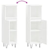 Bathroom Cabinet High Gloss White 30x30x100 cm Engineered Wood
