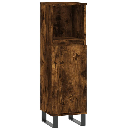 Bathroom Cabinet | Smoked oak | Engineered wood, Iron | Tall
