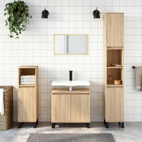 Bathroom Cabinet Sonoma Oak 58x33x60 cm Engineered Wood