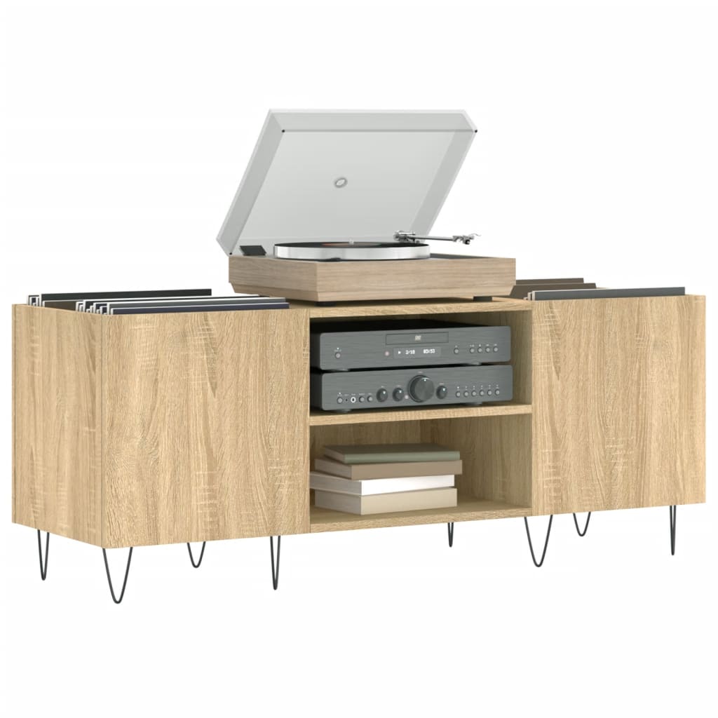 Record Cabinet Sonoma Oak 121x38x48 cm Engineered Wood