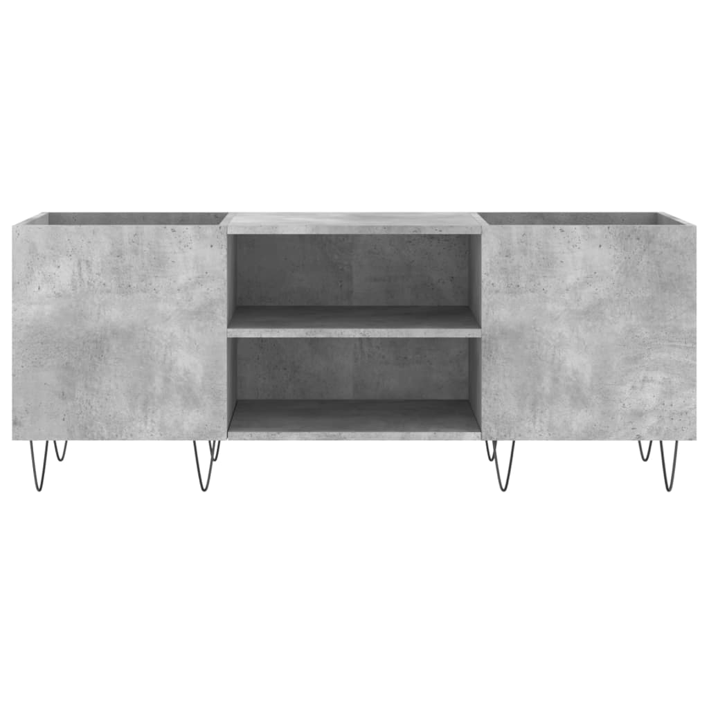 Record Cabinet Concrete Grey 121x38x48 cm Engineered Wood