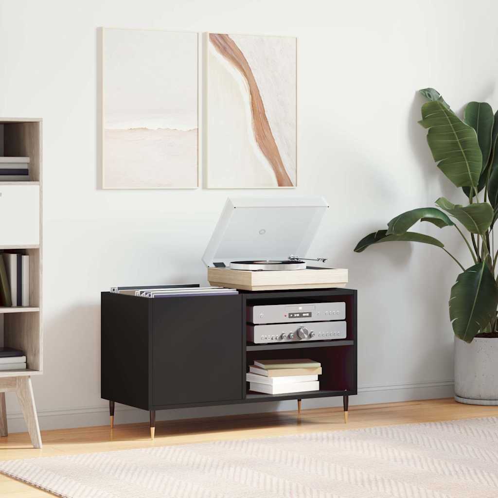 Record Cabinet | Black | Engineered wood, iron | Medium | Record Cabinet