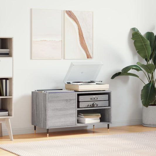 Record Cabinet | Grey Sonoma | Engineered Wood, Iron | Medium