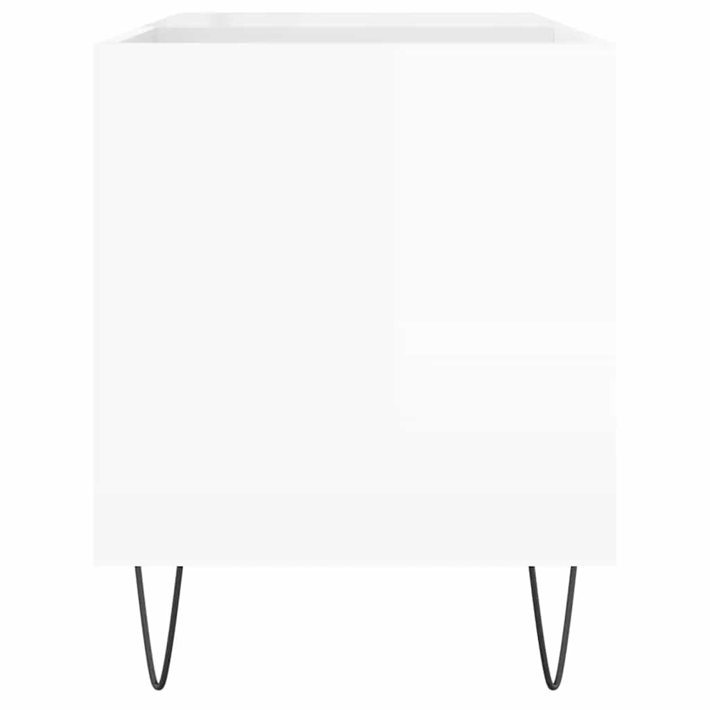 Record Cabinet High Gloss White 85x38x48 cm Engineered Wood