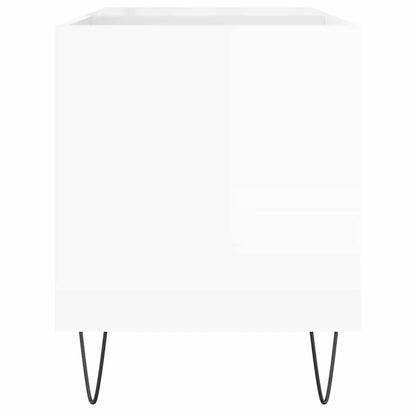 Record Cabinet High Gloss White 85x38x48 cm Engineered Wood