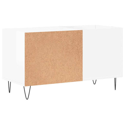 Record Cabinet High Gloss White 85x38x48 cm Engineered Wood