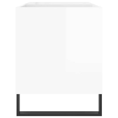 Record Cabinet High Gloss White 85x38x48 cm Engineered Wood