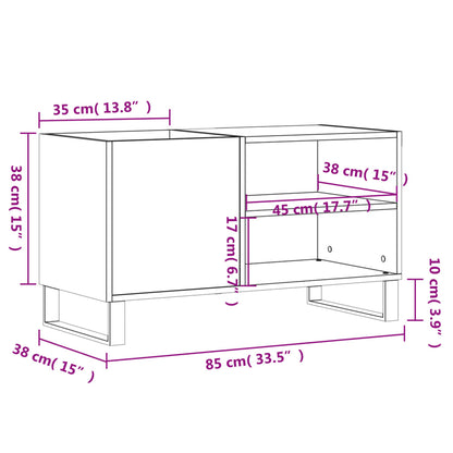 Record Cabinet Concrete Grey 85x38x48 cm Engineered Wood