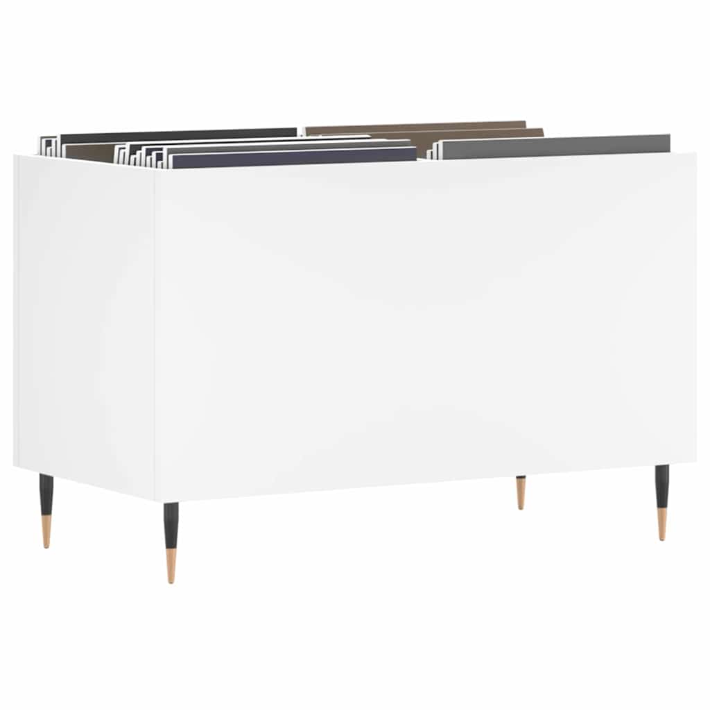 Record Cabinet White 74.5x38x48 cm Engineered Wood