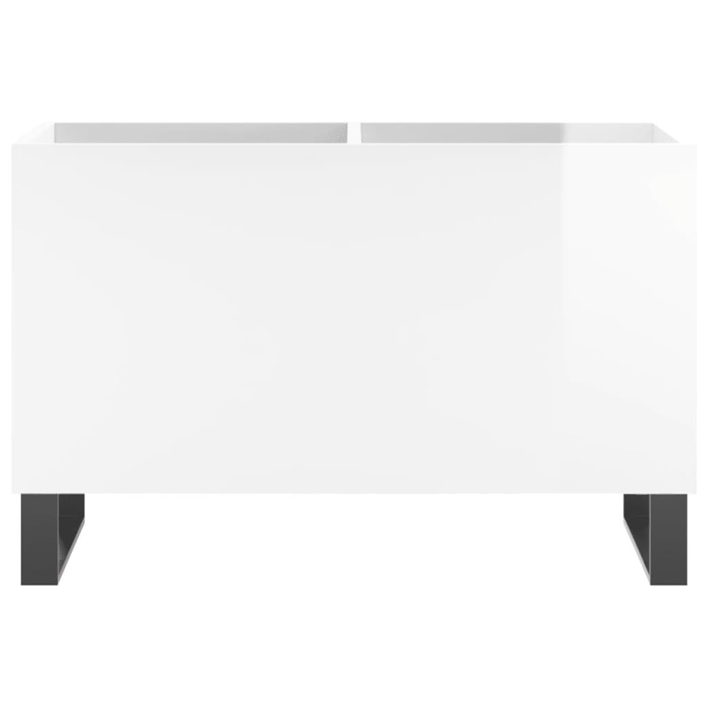 Record Cabinet High Gloss White 74.5x38x48 cm Engineered Wood