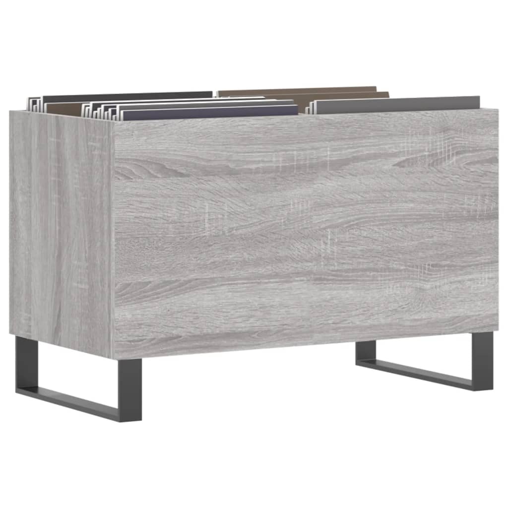 Record Cabinet Grey Sonoma 74.5x38x48 cm Engineered Wood