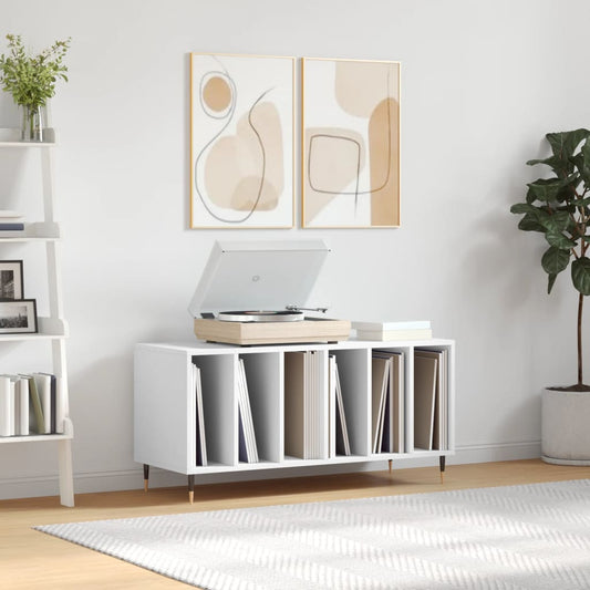 Record Cabinet | White | Engineered Wood, Iron | Large | Record Cabinet