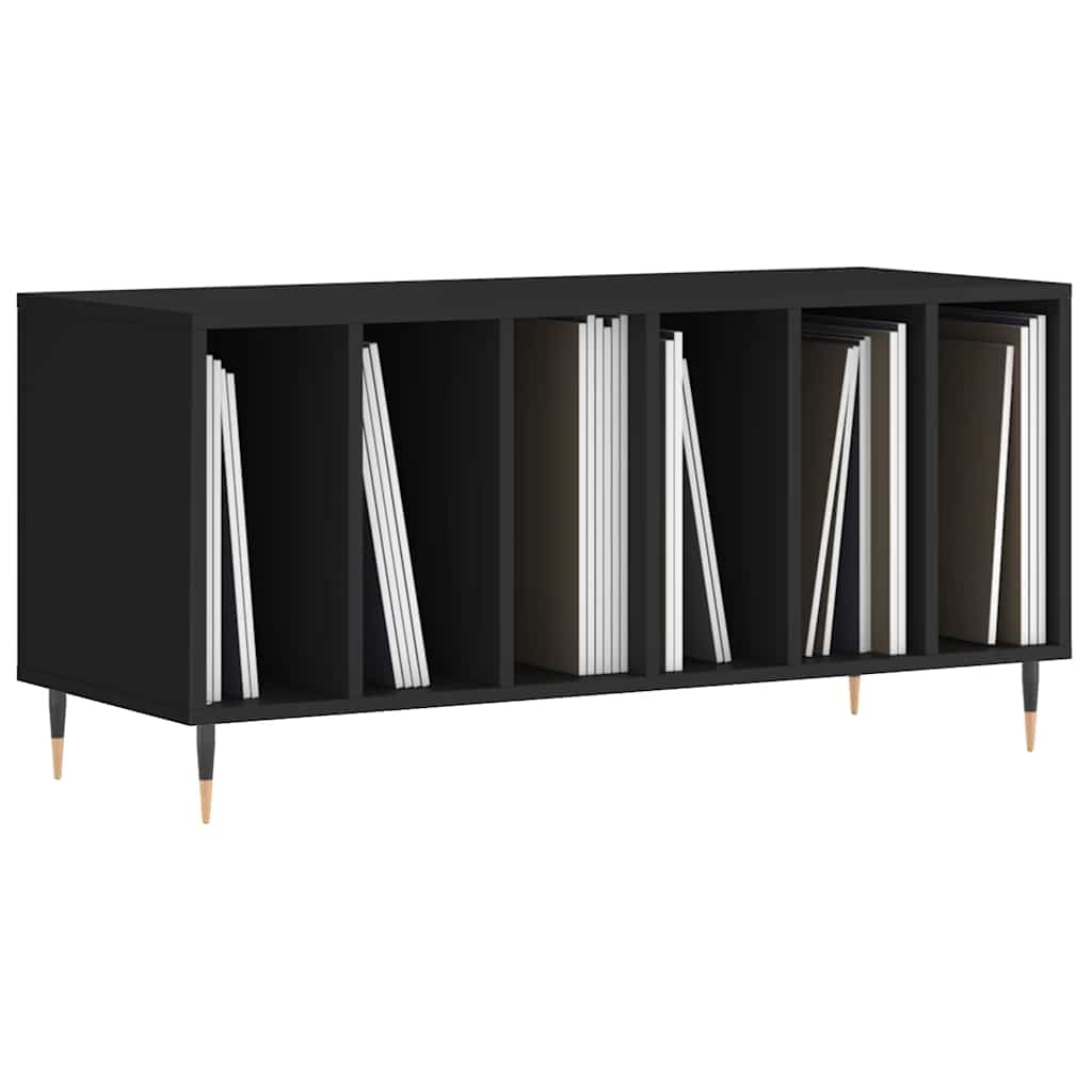 Record Cabinet | Black | Engineered wood | 100x38x48 cm