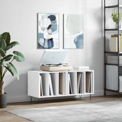 Record Cabinet | White | Engineered wood with iron feet | Medium