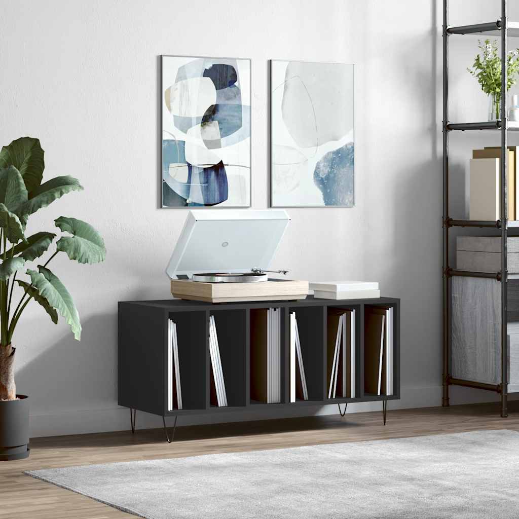 Record Cabinet | Black | Engineered wood, Iron | Medium | Modern