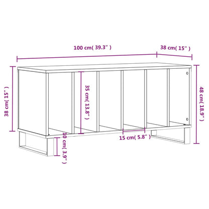 Record Cabinet Sonoma Oak 100x38x48 cm Engineered Wood