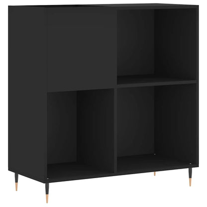 Record Cabinet | Black | Engineered Wood | 84.5 x 38 x 89 cm | Modern