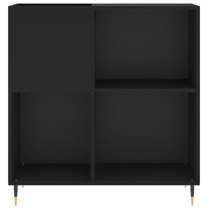 Record Cabinet | Black | Engineered Wood | 84.5 x 38 x 89 cm | Modern
