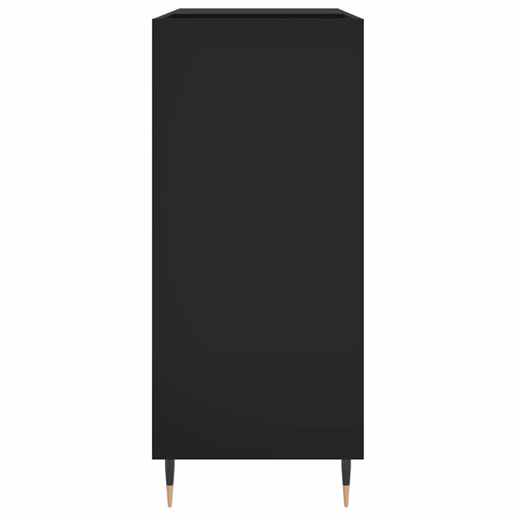 Record Cabinet | Black | Engineered Wood | 84.5 x 38 x 89 cm | Modern