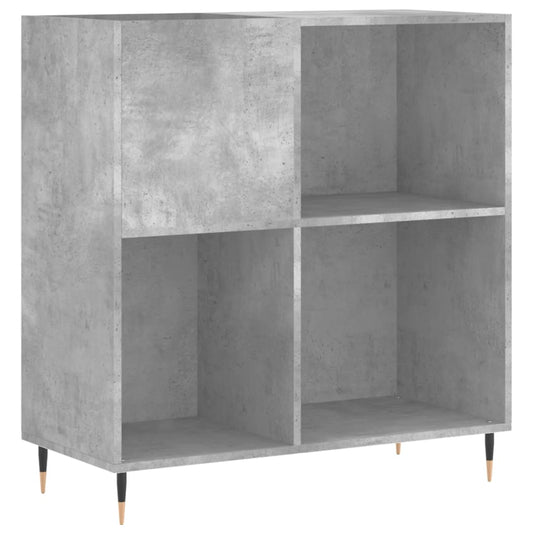 Record Cabinet Concrete Grey 84.5x38x89 cm Engineered Wood